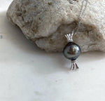 Genuine Tahitian saltwater pearl necklace featuring a large 12.3mm pearl pendant