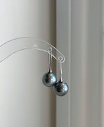 Tahitian pearl drop earrings with stylish sterling silver hooks