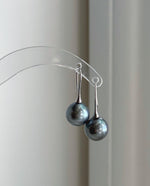 S925 sterling silver hook earrings featuring genuine Tahitian pearls