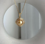 Genuine South Sea pearl pendant with warm tea golden overtones and reflective luster