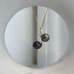 Double Tahitian ocean pearl pendant with beautiful mirror luster and sterling silver setting