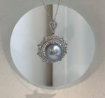 Genuine saltwater Tahitian pearl necklace featuring a huge silver pearl and S925 sterling silver chain.