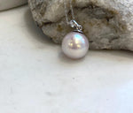 Huge Edison freshwater pearl pendant with soft pink rose overtones and brilliant natural luster