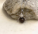 9.5mm genuine Tahitian pearl spider necklace pendant with extreme mirror-like luster