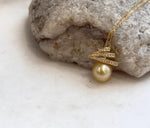 Genuine saltwater South Sea golden pearl pendant with rich deep tea color and strong luster