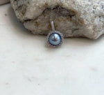 Genuine Akoya saltwater pearl pendant featuring a luminous platinum color and brilliant reflective luster
