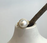 Genuine ocean pearl ring featuring a luminous white South Sea pearl