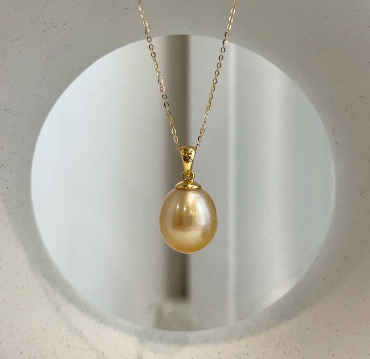 Deep tea gold South Sea pearl pendant with rich natural color