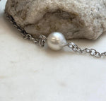 High luster Australian white ocean pearl centerpiece necklace in sterling silver