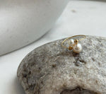 Elegant Akoya pearl ring crafted in solid 18K Au750 gold