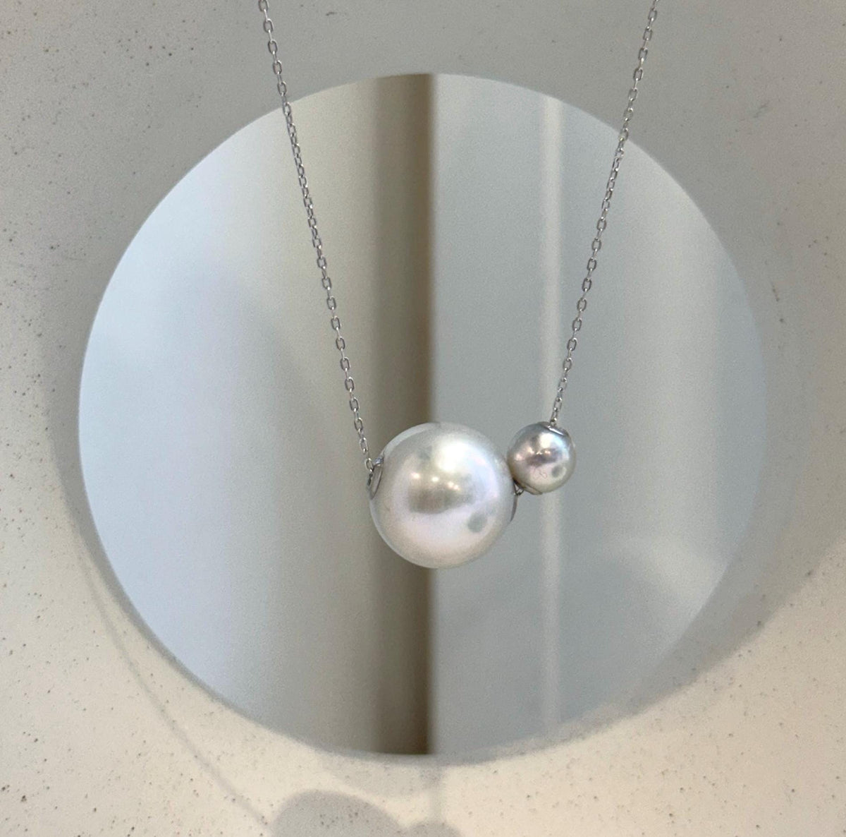 Genuine Akoya and Edison pearl necklace pendant with bright mirror luster and S925 silver chain