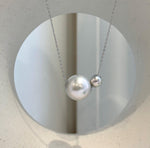 Genuine Akoya and Edison pearl necklace pendant with bright mirror luster and S925 silver chain