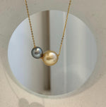 Luxury double pearl necklace with Tahitian and South Sea golden ocean pearls