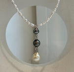 Handmade pearl drop necklace with genuine saltwater pearls and S925 silver components