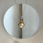 Deep golden ocean pearl castle pendant with S925 sterling silver