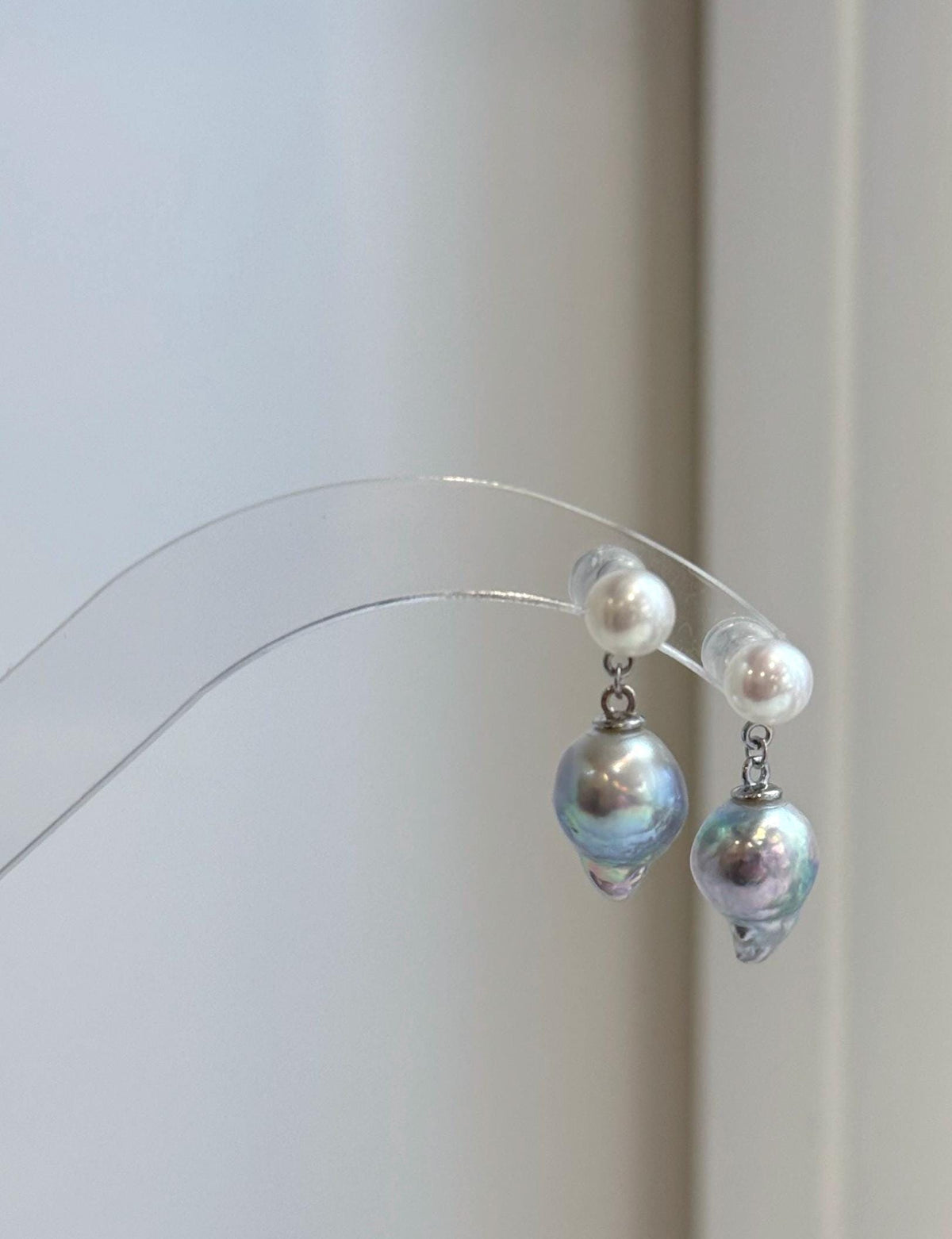 Akoya ocean and freshwater pearl drop earrings with extreme mirror luster