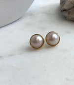 Elegant genuine pearl stud earrings for women