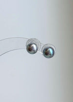 Genuine Akoya saltwater pearl earrings with cool silver blue color