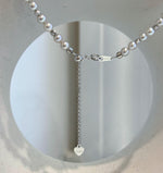 Elly’s 5 Tahitian ocean Pearl Drop Necklace | White Pearl Strand | Platinum & Peacock Tones | S925 Sterling Silver | Adjustable 20”