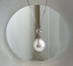 Australian white South Sea pearl pendant necklace in sterling silver