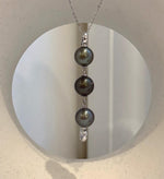 Luxury Tahitian pearl extender with colorful saltwater pearls and S925 sterling silver hardware.