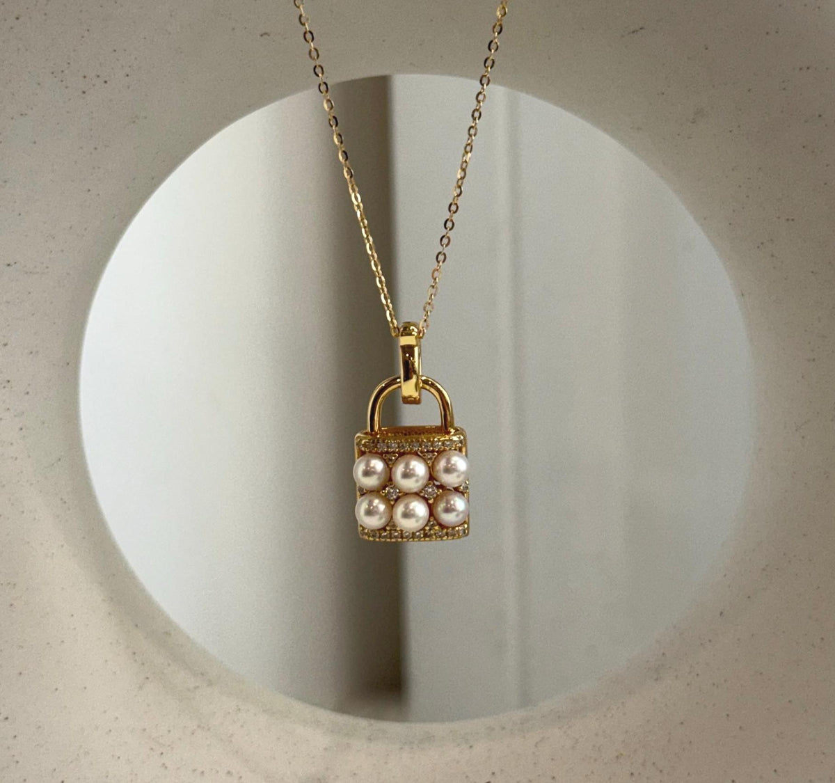 Crystal-accented handbag pendant with six genuine saltwater pearls
