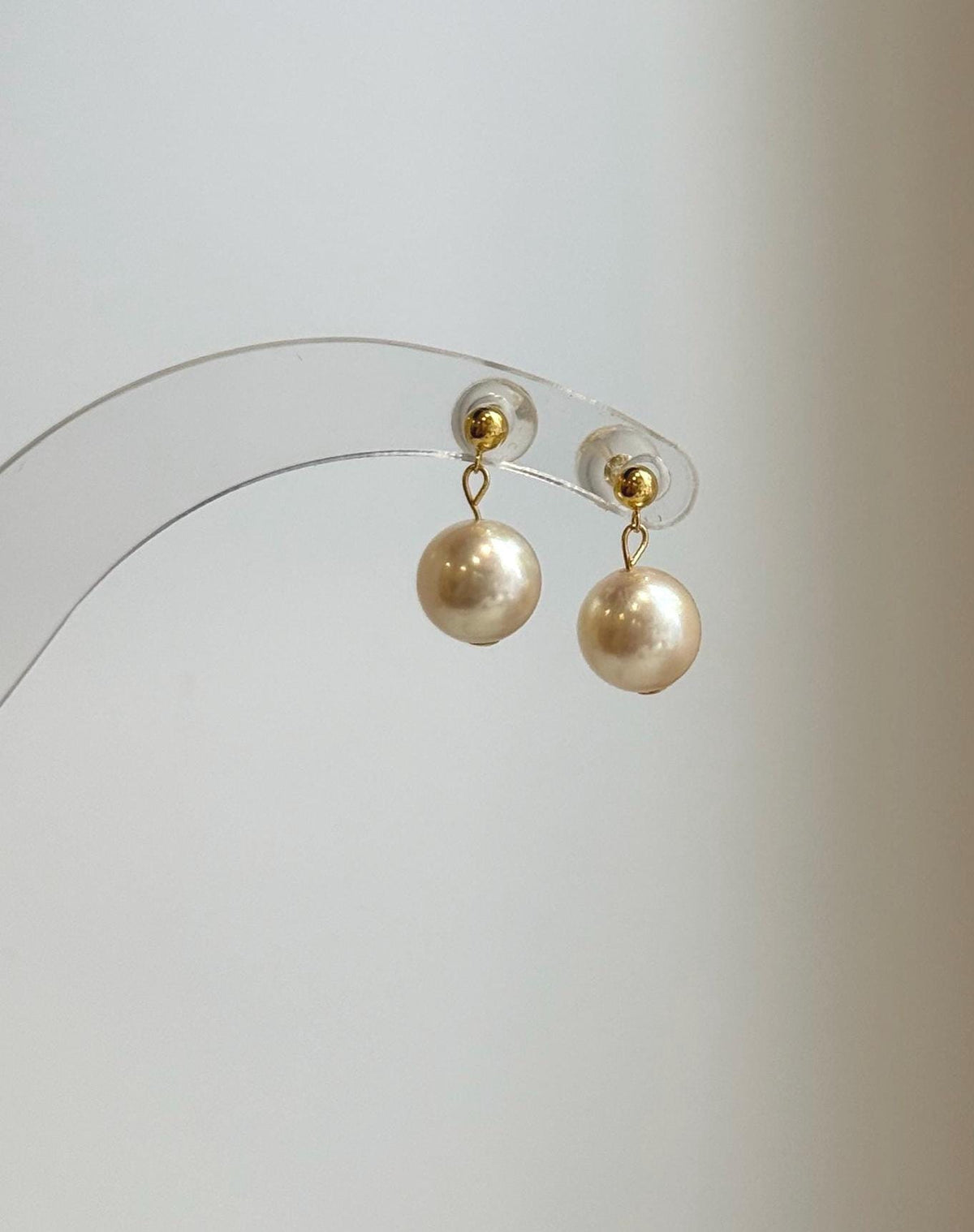 Genuine Japanese Akoya saltwater pearl earrings with high luster