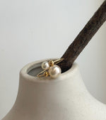 Fine jewelry Akoya pearl engagement ring in real 18K gold