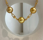 Chartier 3pcs 13.2-13.8mm Edison Golden Pearl Satellite Necklace | Genuine Saltwater Pearls | Extreme Mirror Luster | S925 Silver | 18.9”