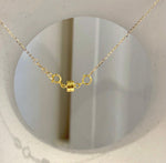 Golden South Sea pearl necklace with a crystal-accented gold-tone S925 silver setting.