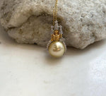 South Sea deep gold ocean pearl castle pendant with extreme luster