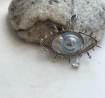 Large genuine pearl eye pendant with beautiful natural iridescence