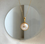 Genuine ivory Mabe pearl pendant necklace for elegant everyday wear