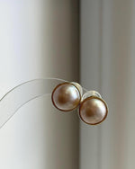 Elly’s 12.8mm Ocean Mabe Pearl Stud Earrings | Ivory Iridescent Pearls | Extreme Mirror Luster | S925 Sterling Silver