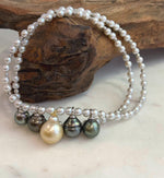 Adjustable pearl necklace with an S925 sterling silver extension chain.