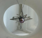 Two-in-one star jewelry piece worn as a brooch.