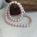 Pale pink freshwater pearl necklace with S925 sterling silver clasp.