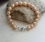 Elly’s peach golden freshwater pearl bracelet