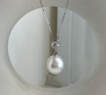 Genuine saltwater pearl pendant on an S925 silver necklace