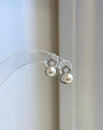 White freshwater pearl gourd stud earrings with S925 sterling silver