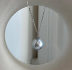 Iridescent Australian South Sea pearl pendant in S925 sterling silver.