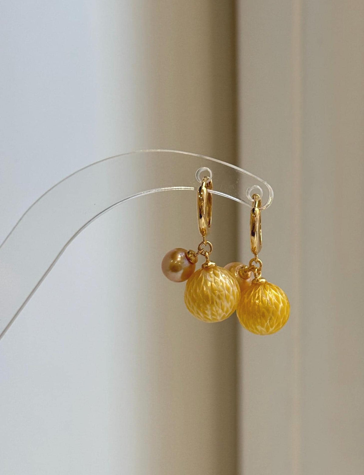 Genuine pearl drop earrings with S925 sterling silver hoops.