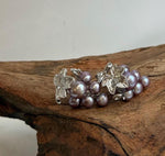 Genuine freshwater pearl grape earrings with organic keshi shapes.
