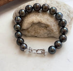 Tahitian ocean pearl bracelet with an S925 silver clasp.