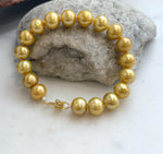 Genuine Edison freshwater pearls with golden color