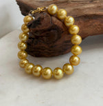 Golden Edison freshwater pearl bracelet with mirror luster