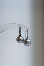 Lustrous Tahitian pearl drops with sterling silver hooks
