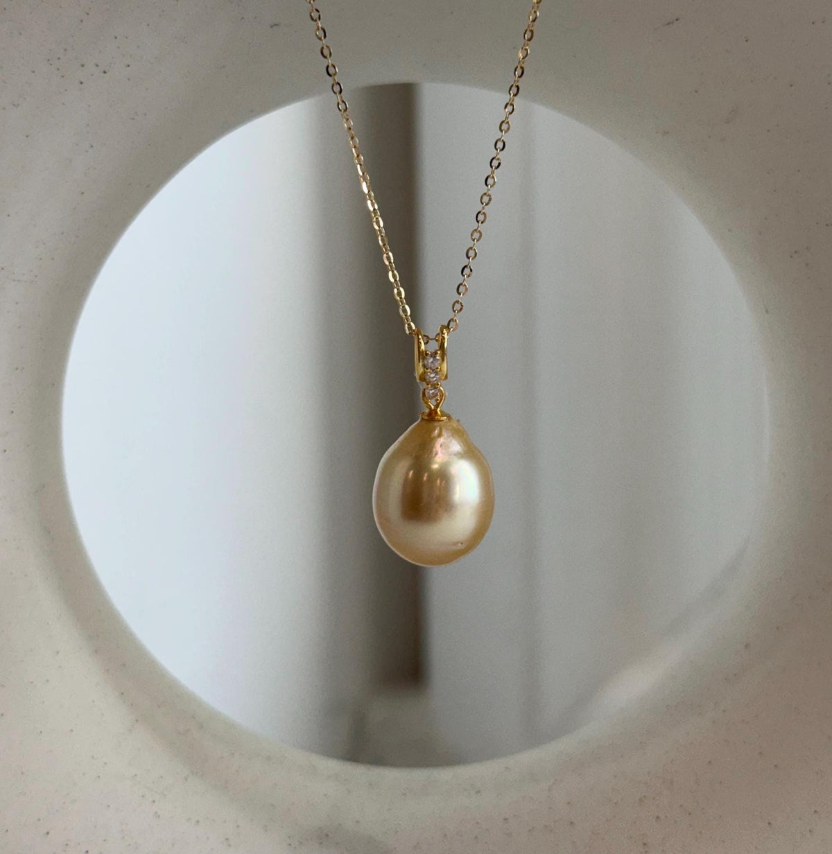 Deep tea gold pearl set in S925 sterling silver