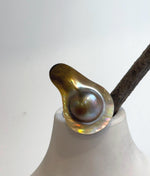 Iridescent ocean pearl statement ring