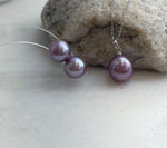 Rose lavender pearl pendant on a delicate sterling silver chain.